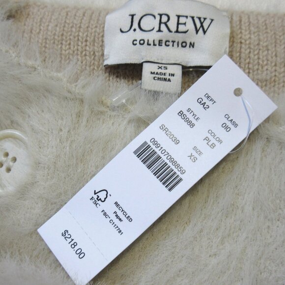 NWT J.Crew Collection Oversized Double-faced Wool-blend Jacket in Light Bone XS - Picture 5 of 11